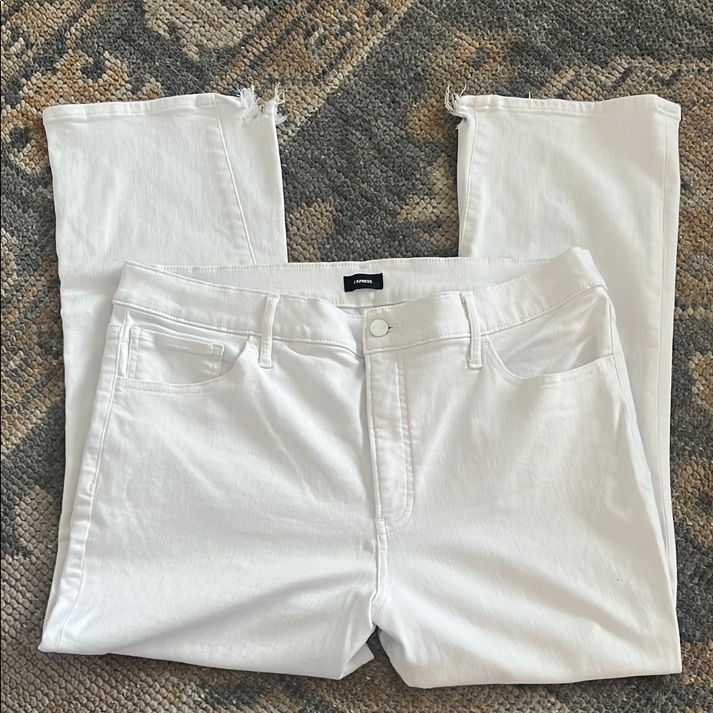 Express Cropped Flare High Rise Hyper Stretch Jeans
